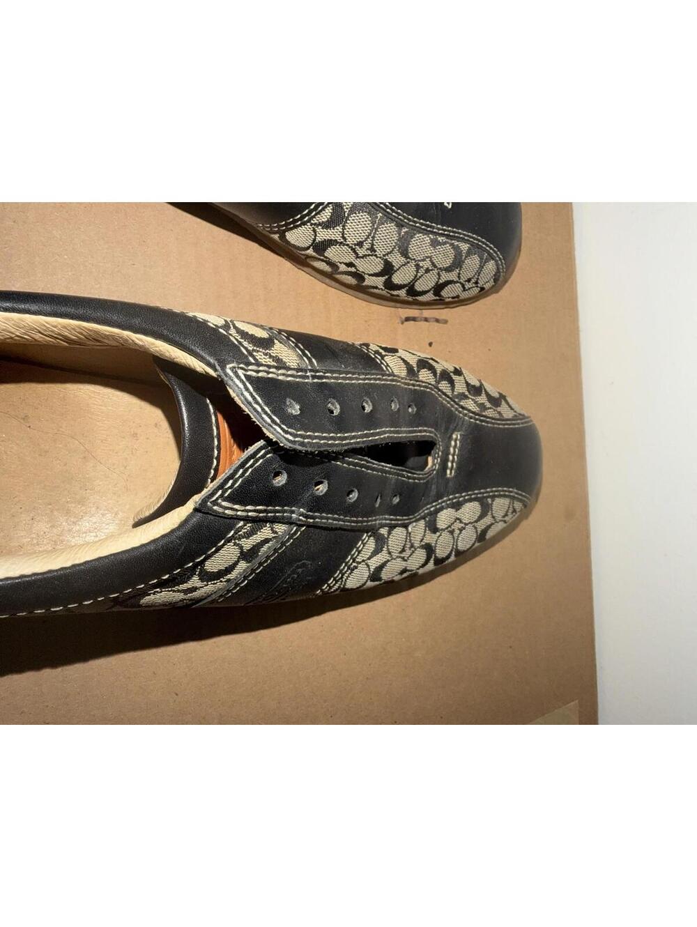Coach P184 Noella Sneakers Monogram Black Fabric Leather - Picture 8 of 9